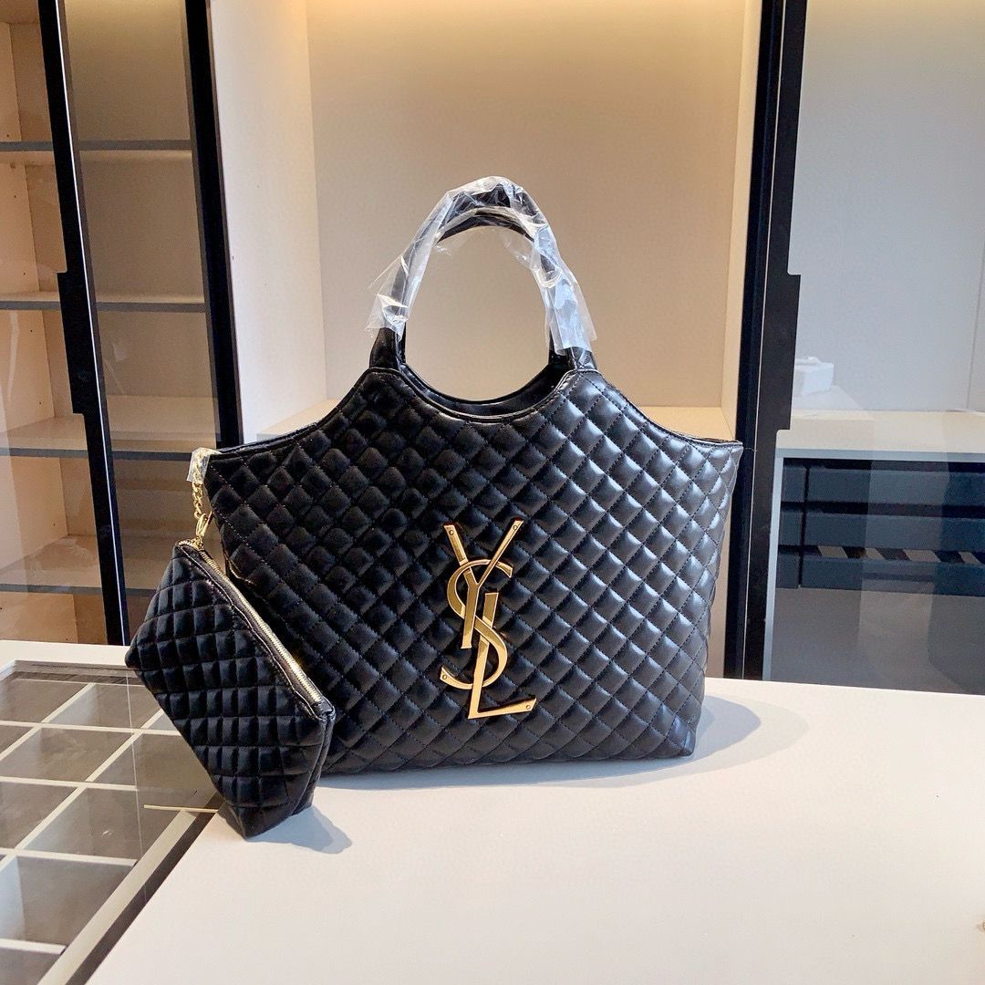 実物の写真 Yves Saint Laurent YSL イヴサンローラン トートバッグショルダーバッグ 財布 3点セット