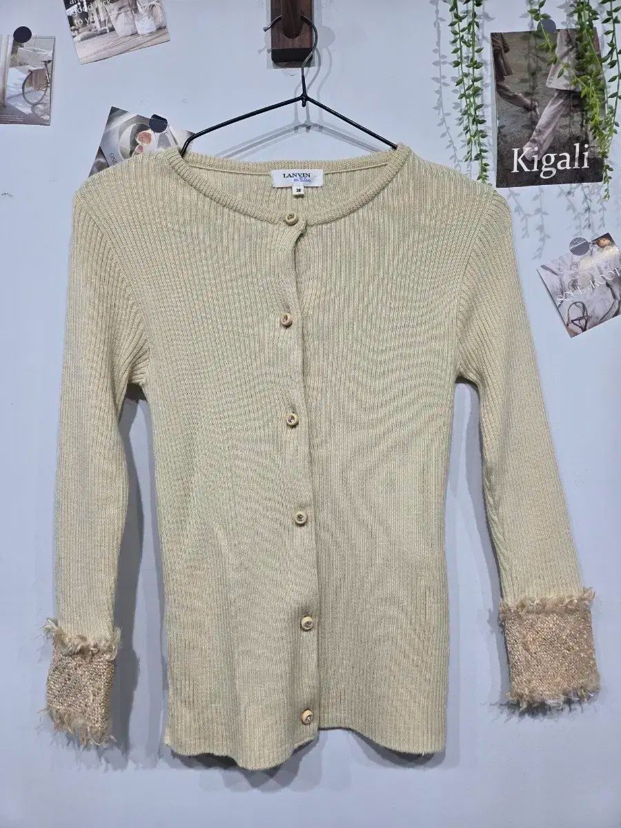  LANVIN ゴージ ニット カーディガン アイボリー レディース 長袖 カーディガン ボレロ アンサンブル