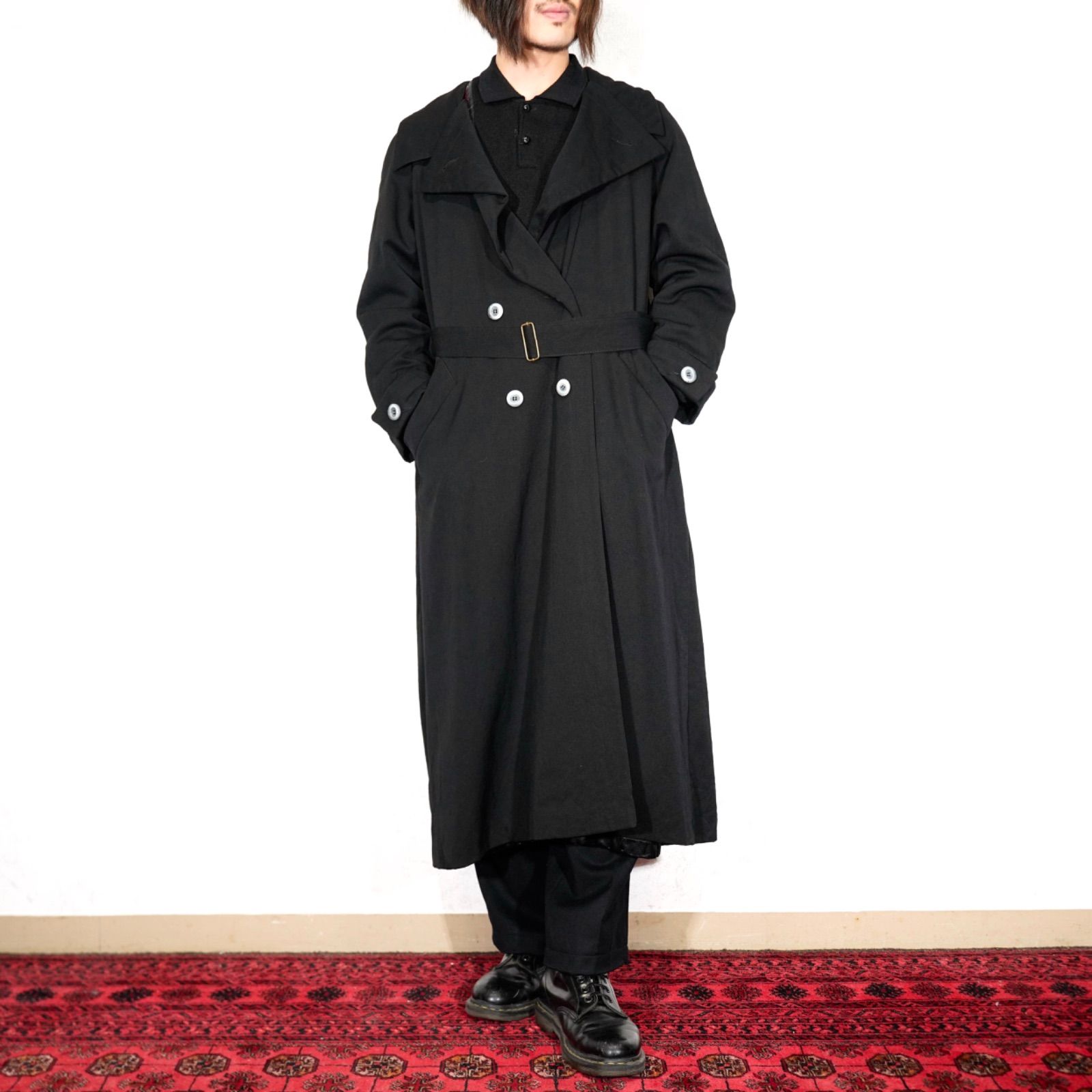 *SPECIAL ITEM* USA VINTAGE Kristy Allan CAPE DESIGN WOOL BELTED TRENCH COAT|アメリカ古着ケープデザインウールベルテッドトレンチコート