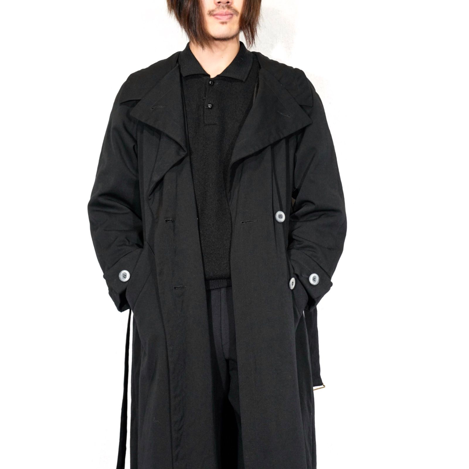 COAT アメリカ古着ケープデザインウールベルテッドトレンチコート