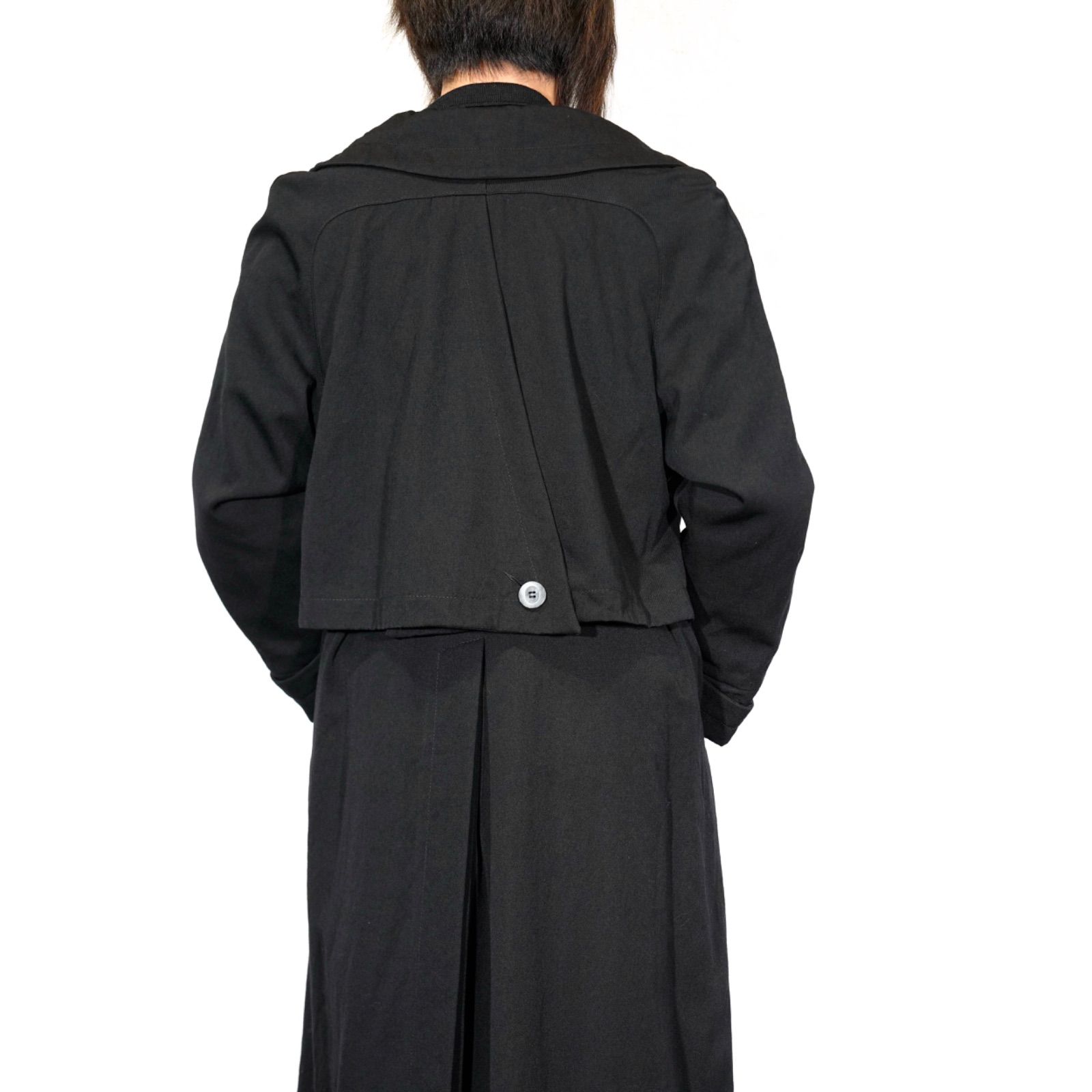 アメリカ古着ケープデザインウールベルテッドトレンチコート