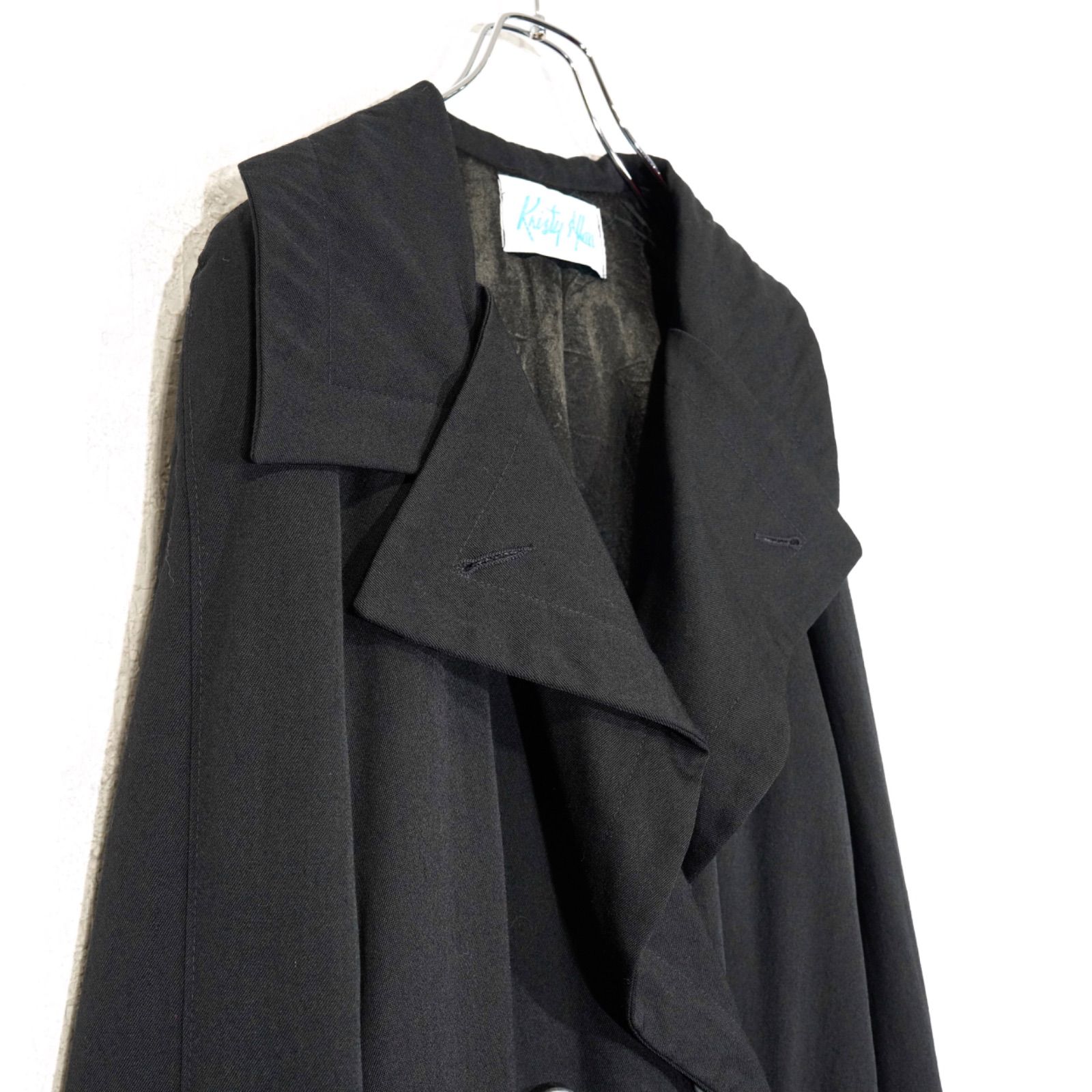 SPECIAL ITEM USA VINTAGE Kristy Allan CAPE DESIGN WOOL BELTED TRENCH COAT アメリカ古着ケープデザインウールベルテッドトレンチコート トレンチコート スプリングコート ジャケット アウター レディース