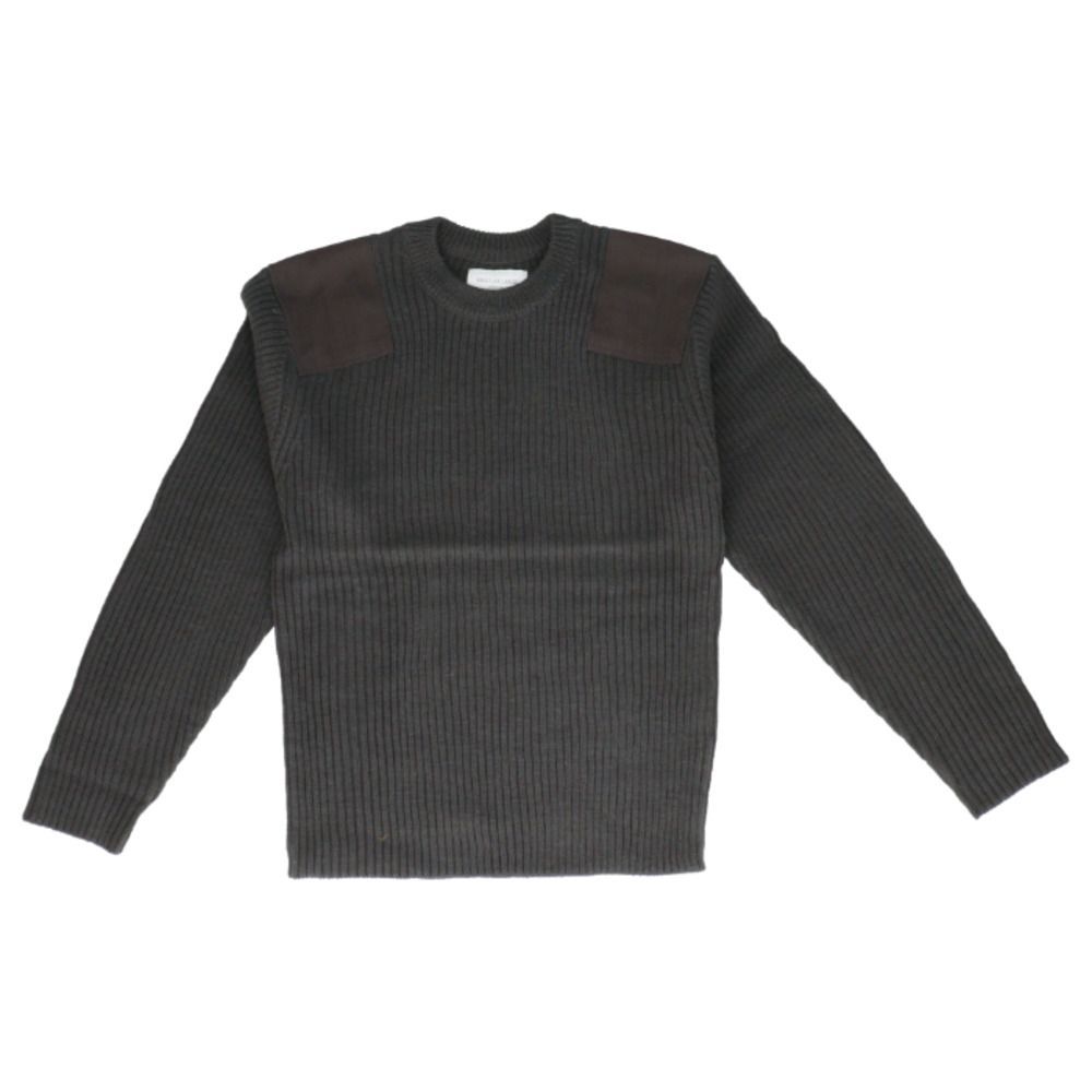 CHARCOAL  XLサイズ  HOUSTON 2160 COMMAND SWEATER メンズ ニット セーター ミリタリーセーター コマンドセーター HOUSTON ヒューストン クルーネック ミリタリー トップス 長袖 秋 冬 当て布