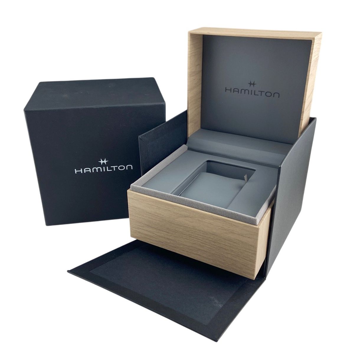 ハミルトン ベンチュラ H 244010 腕時計 SS レザー クォーツ ブラック メンズ