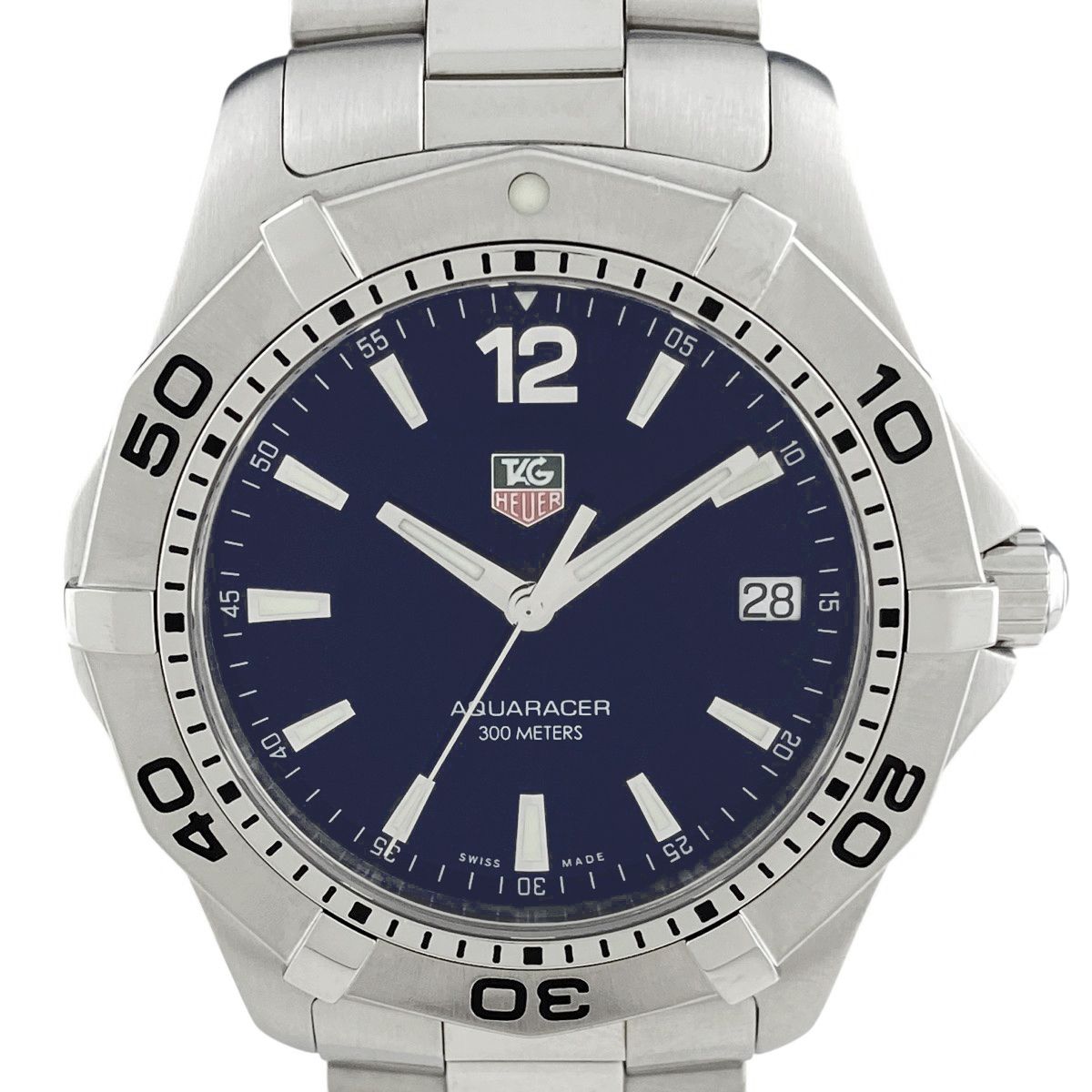 タグホイヤー TAG HEUER アクアレーサー WAF1113 腕時計 SS クォーツ ネイビー メンズ