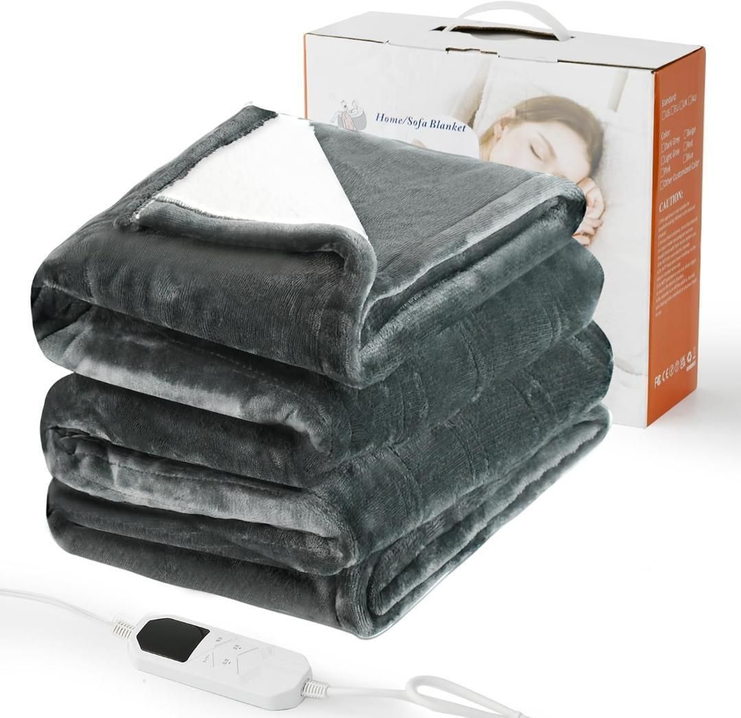 Keestone 電気毛布 掛け敷き兼用 190x130cm 大判 節電 省エネ 6段階