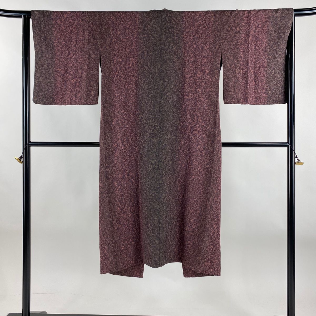 道中着 身丈125cm 裄丈64cm M 和装コート 幾何学模様 灰紫 正絹 秀品