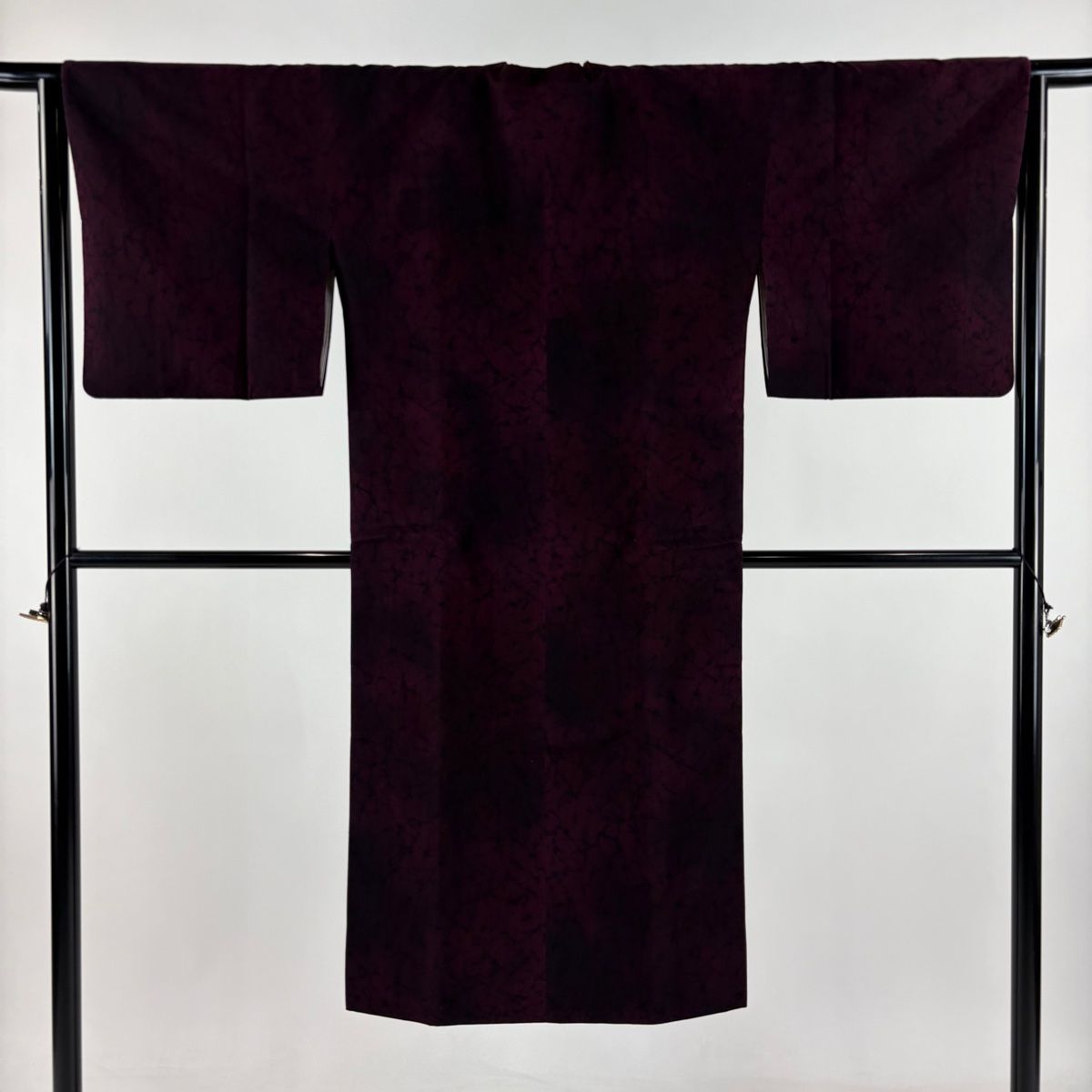 道行 身丈128.5cm 裄丈65cm M 和装コート 角衿 幾何学 赤紫 正絹 名品