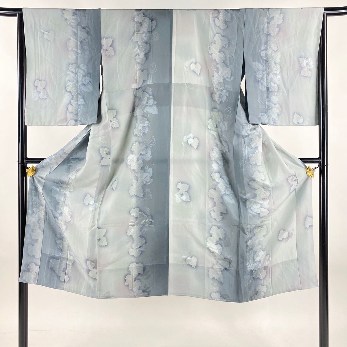 長襦袢 身丈131cm 裄丈64.5cm M やまと 葡萄 縦ぼかし 青灰色 正絹 秀品