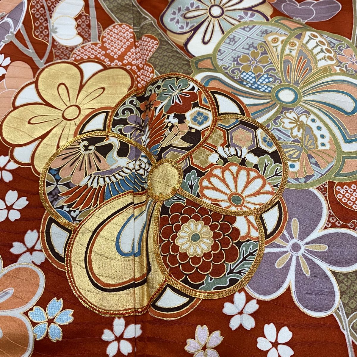 平和屋着物○豪華振袖 辻が花 絞り 暈し染め 金通し地 正絹 逸品