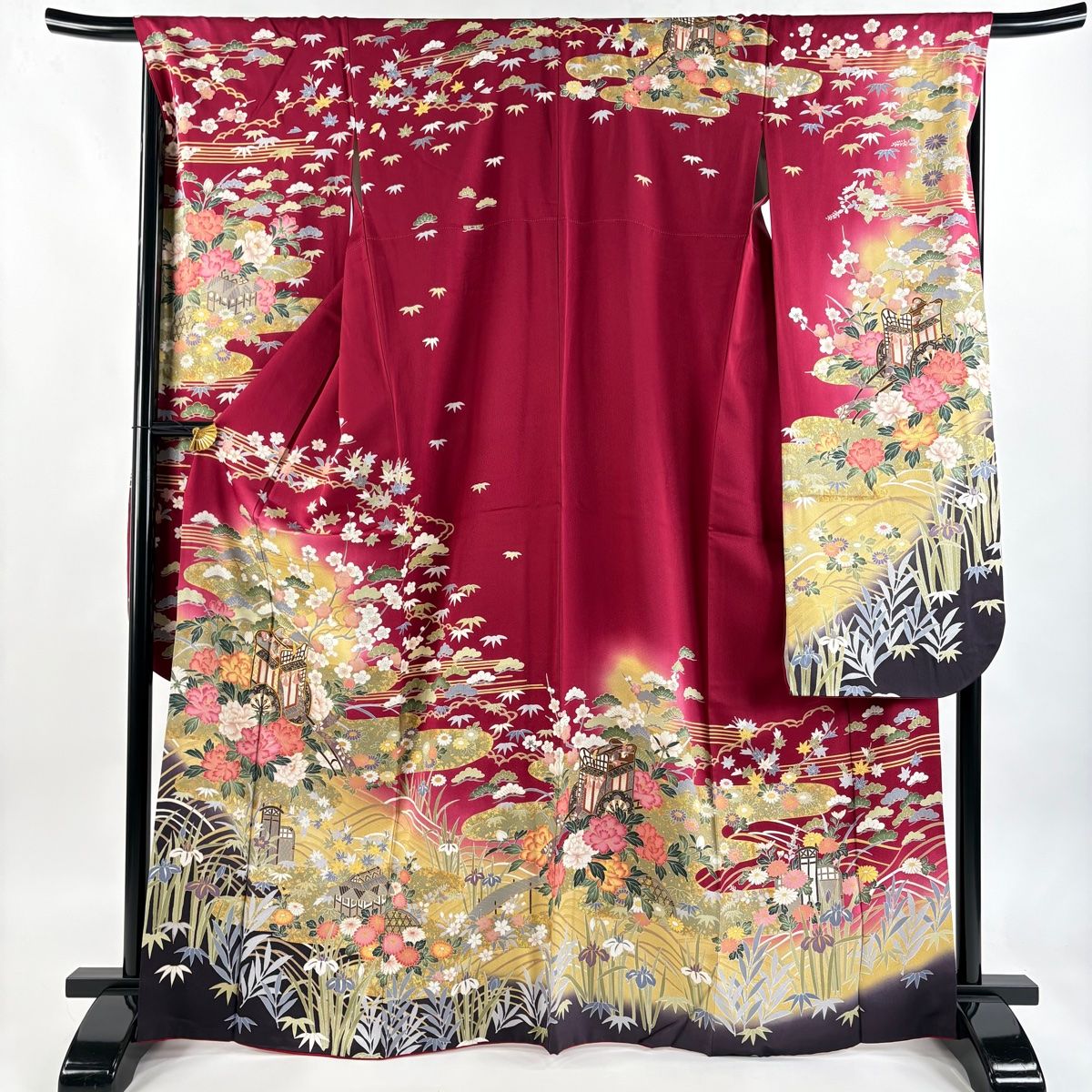 振袖 身丈161cm 裄丈65.5cm M 袷 谷崎潤一郎の世界 落款 鶴 桜