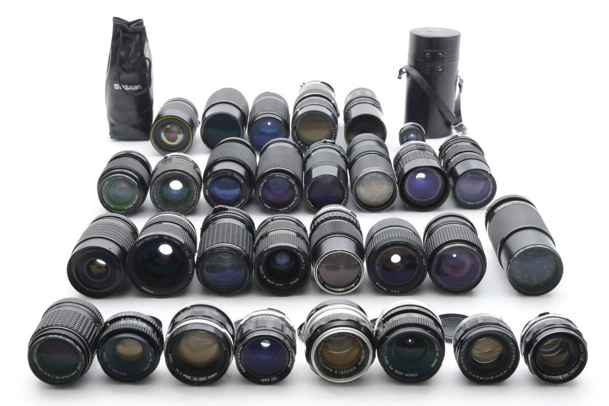 レンズまとめ売り CANON NIKON OLYMPUS 等 MFレンズ等ジャンク 3615W0116W041