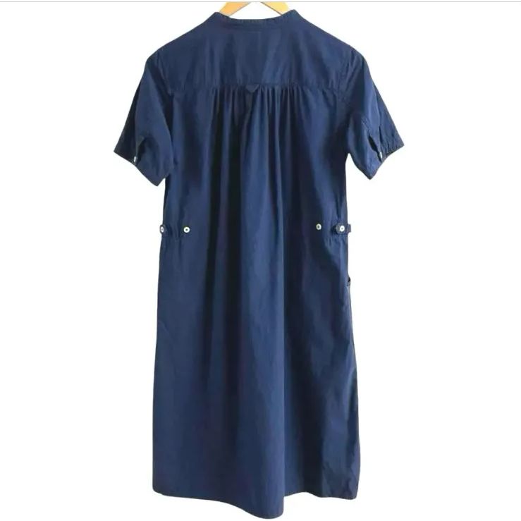 MHL. エムエイチエル INDIGO SHIRTING ダブル ボタン ワンピース Ⅱ