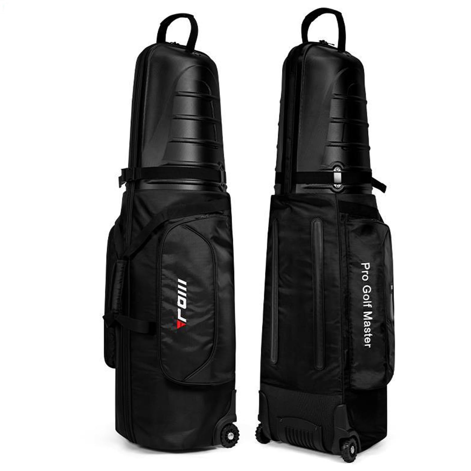 FMAFNLY ゴルフバッグカバー ゴルフ用トラベルカバー ホイール付き キャスター付き ハードシェル付き 折りたたみ式 ゴルフバッグ 防水 耐摩耗性 ブラック