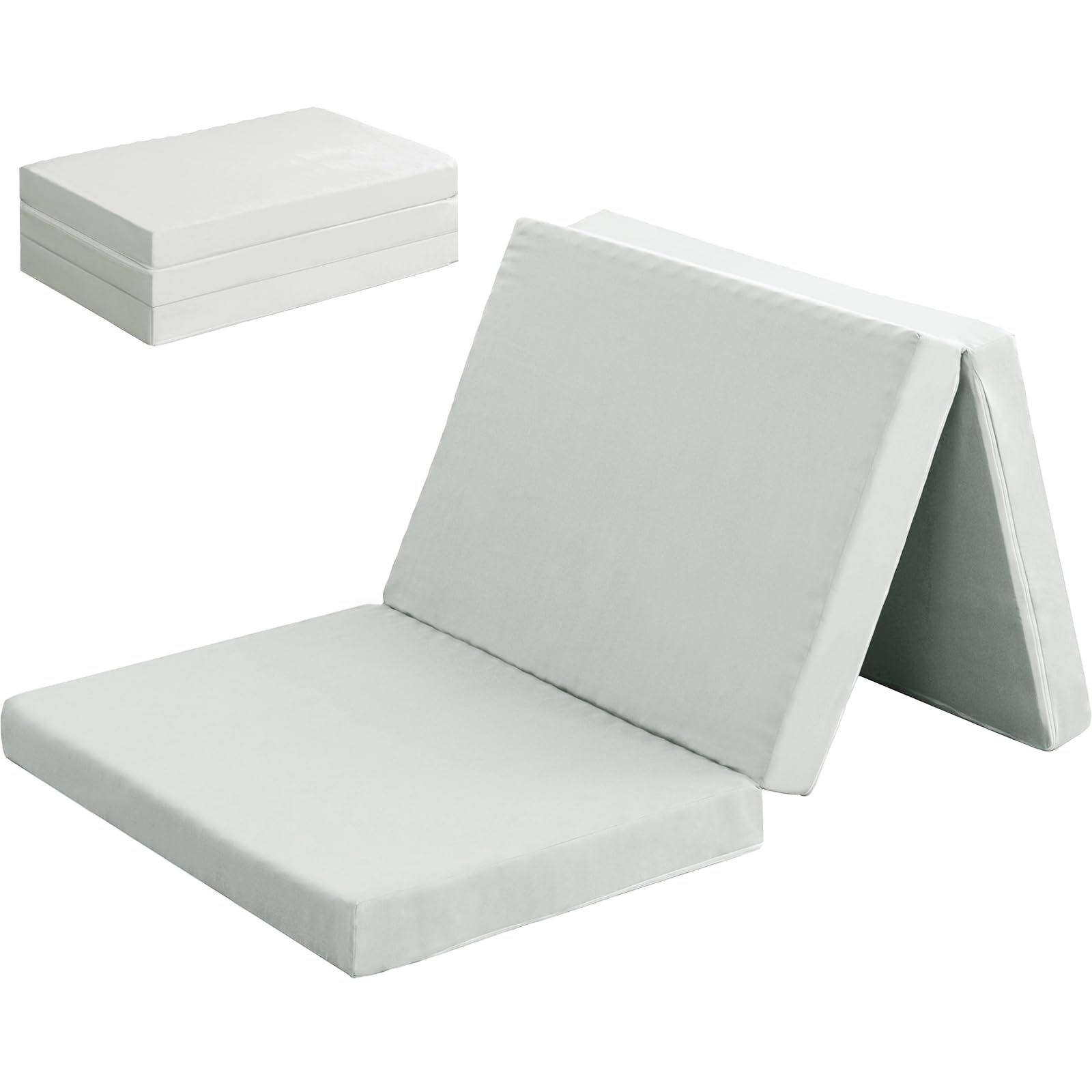 Keusnix マットレス セミダブル 厚10cm 高反発マットレス 三つ折り 200N 25D 折り畳み ベッドマット 凹凸加工 体圧分散 ピーチスキンカバー オールシーズン 敷き布団 防臭 洗えるカバー 圧縮梱包 120×195×10cm グレー