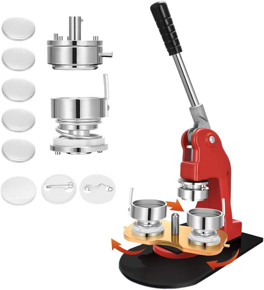 缶バッヂメーカー ボタン製造機 缶バッチマシーン 新型回転ステージ 素材300個付き オリジナルバッジ DIY 缶バッジ バッジ 業務用 44mm アニメ アイドル 缶バッジメーカー グッズ