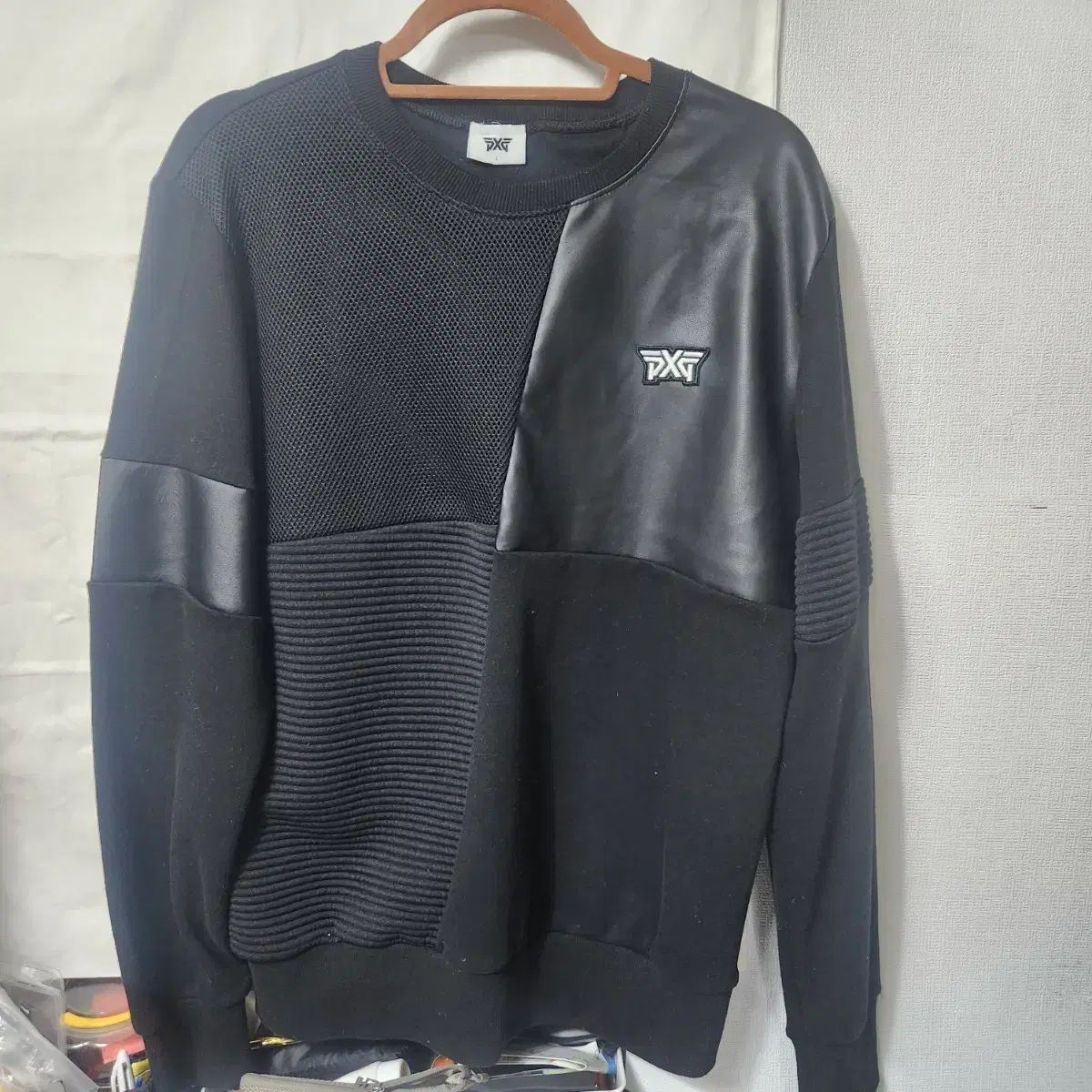 PXG ブラック パッチ スウェット Tシャツ L