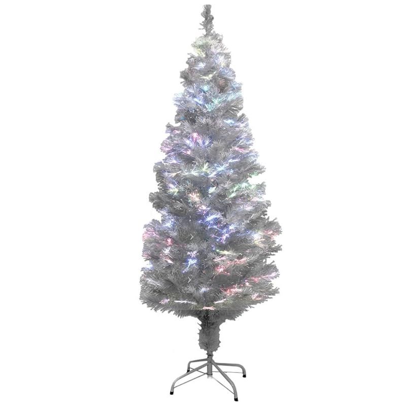 life_mart 光るクリスマスツリー ファイバーツリー ライト不要 幻想発光 選べる5サイズ 90 210cm LED内蔵 自動 チェンジ 折りたたみ式 組立簡単 省エネ 収納ラクラク ホワイト 180cm 1