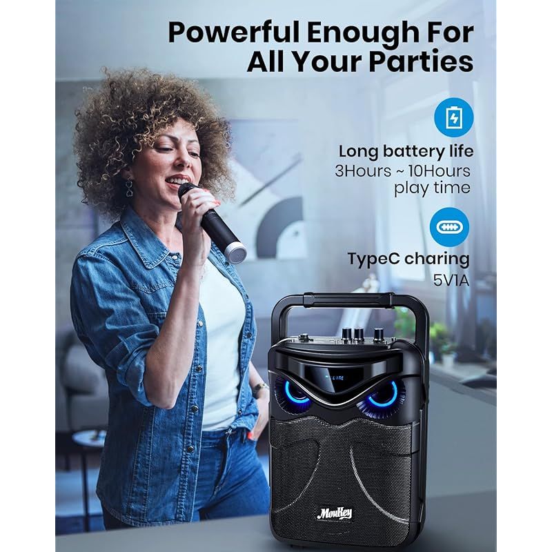 Moukey ワイヤレスマイク スピーカーセット PAセット 軽量 6.5インチ