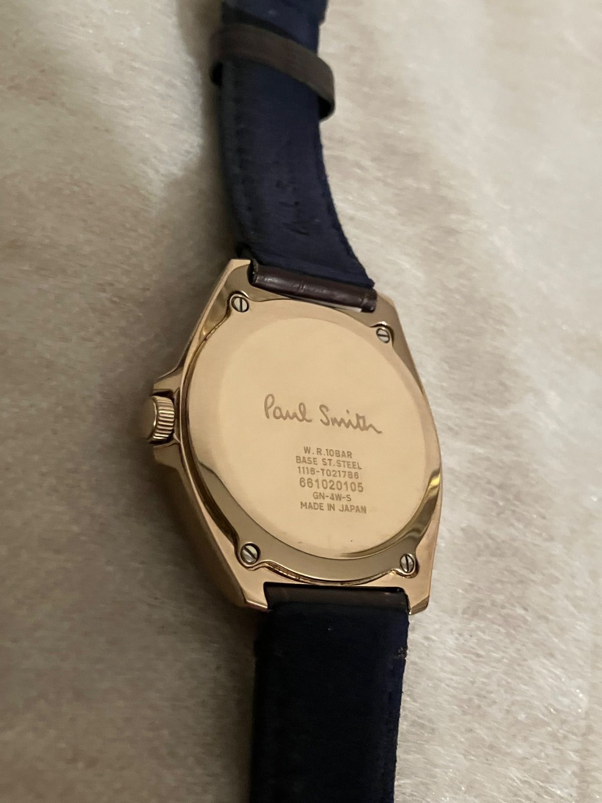 値下げ 稼働☆美品☆Paul Smith イエロー文字盤 メンズQZ腕時計 稼働