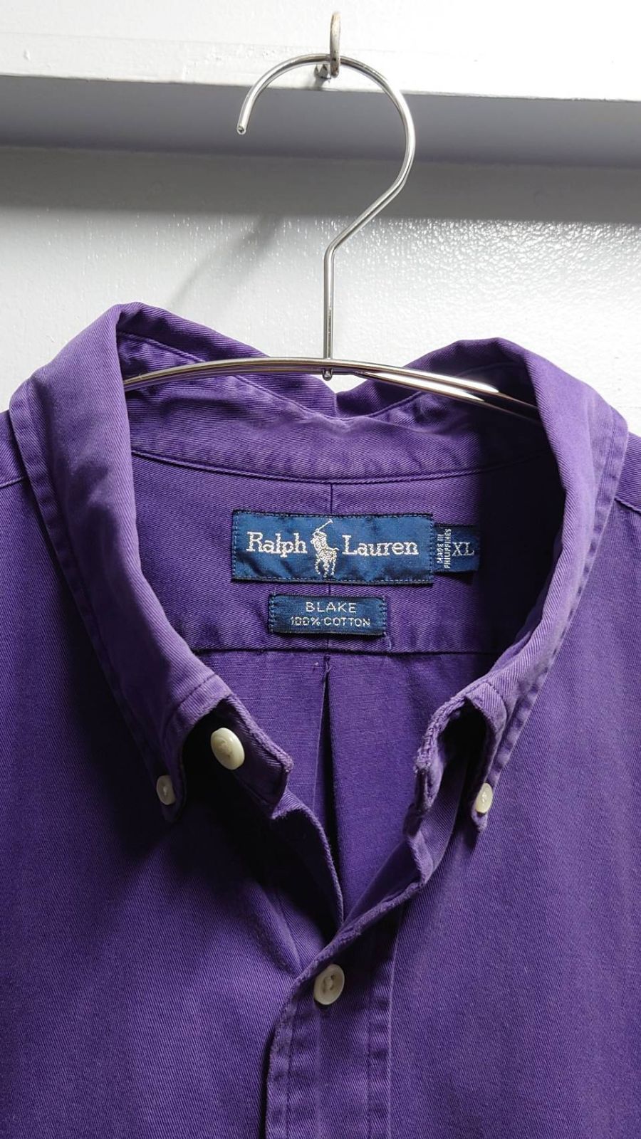 90’s Ralph Lauren BLAKE コットンツイル BDシャツ XL 茄子紺