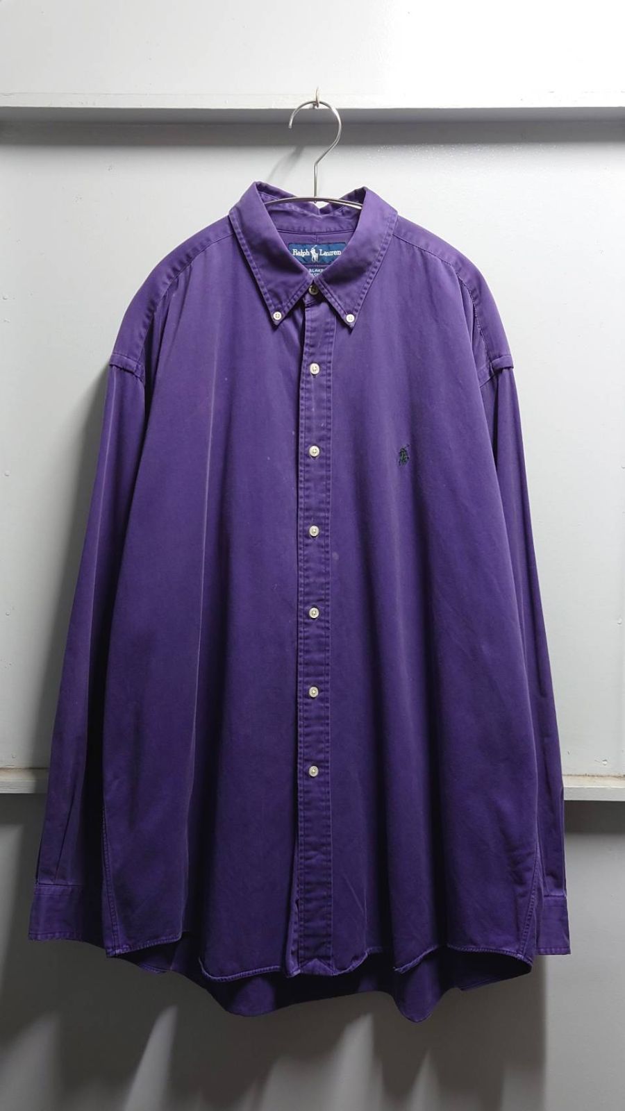 90’s Ralph Lauren BLAKE” コットンツイル BDシャツ XL 茄子紺
