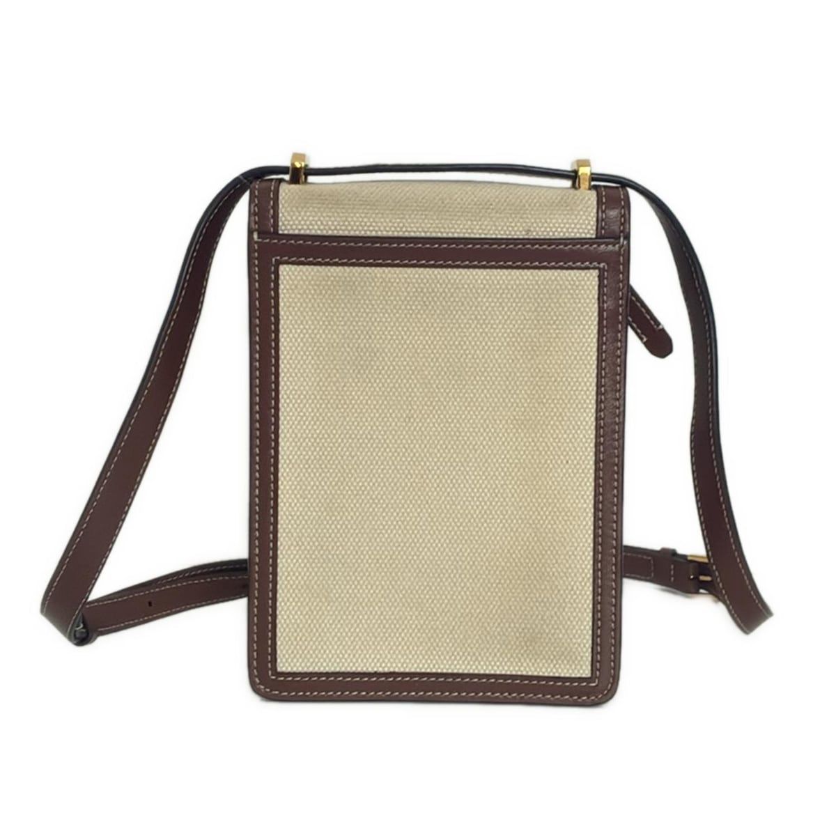 美品 BURBERRY ショルダーバッグ アイボリー/ブラウン BURBERRY/Burberry(バーバリー) ショルダーバッグ - アイボリー