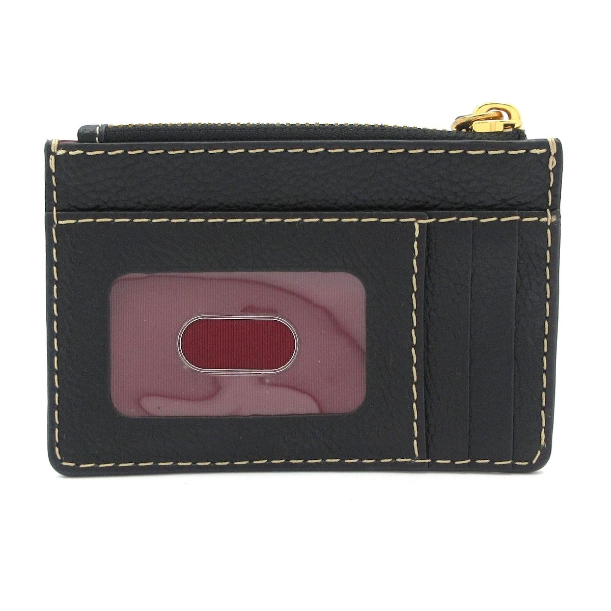 MARC JACOBS マークジェイコブス コインケース - 黒 フラグメントケース キーリング付き レザー