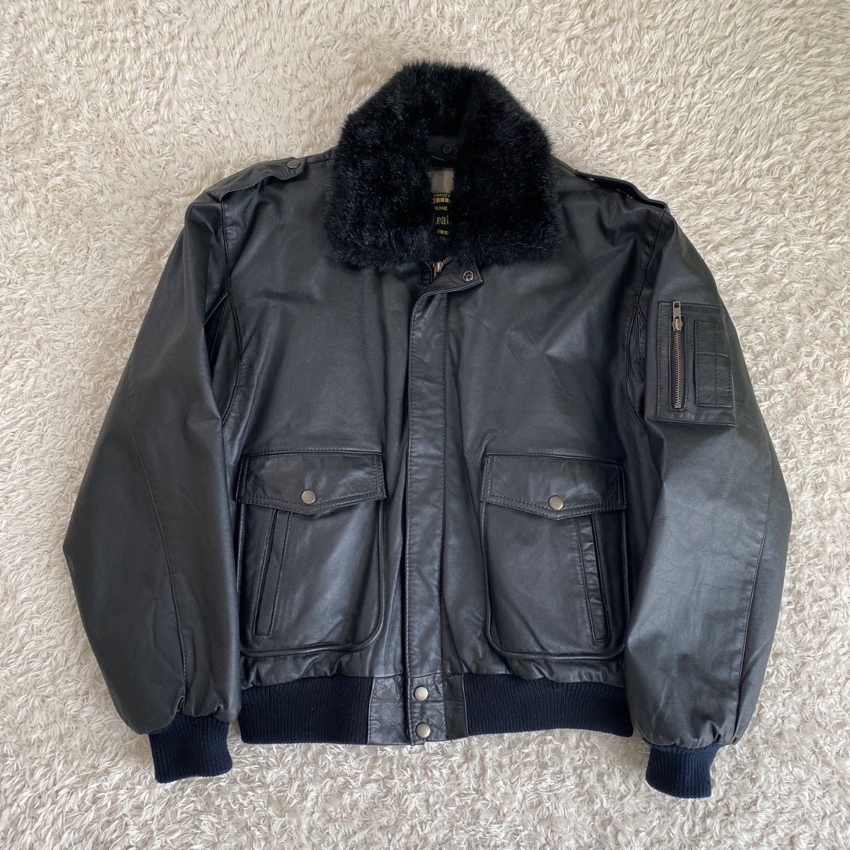 vintage ヴィンテージ A-2 G-1 ボア襟 2WAY 本革 牛革 レザー フライト