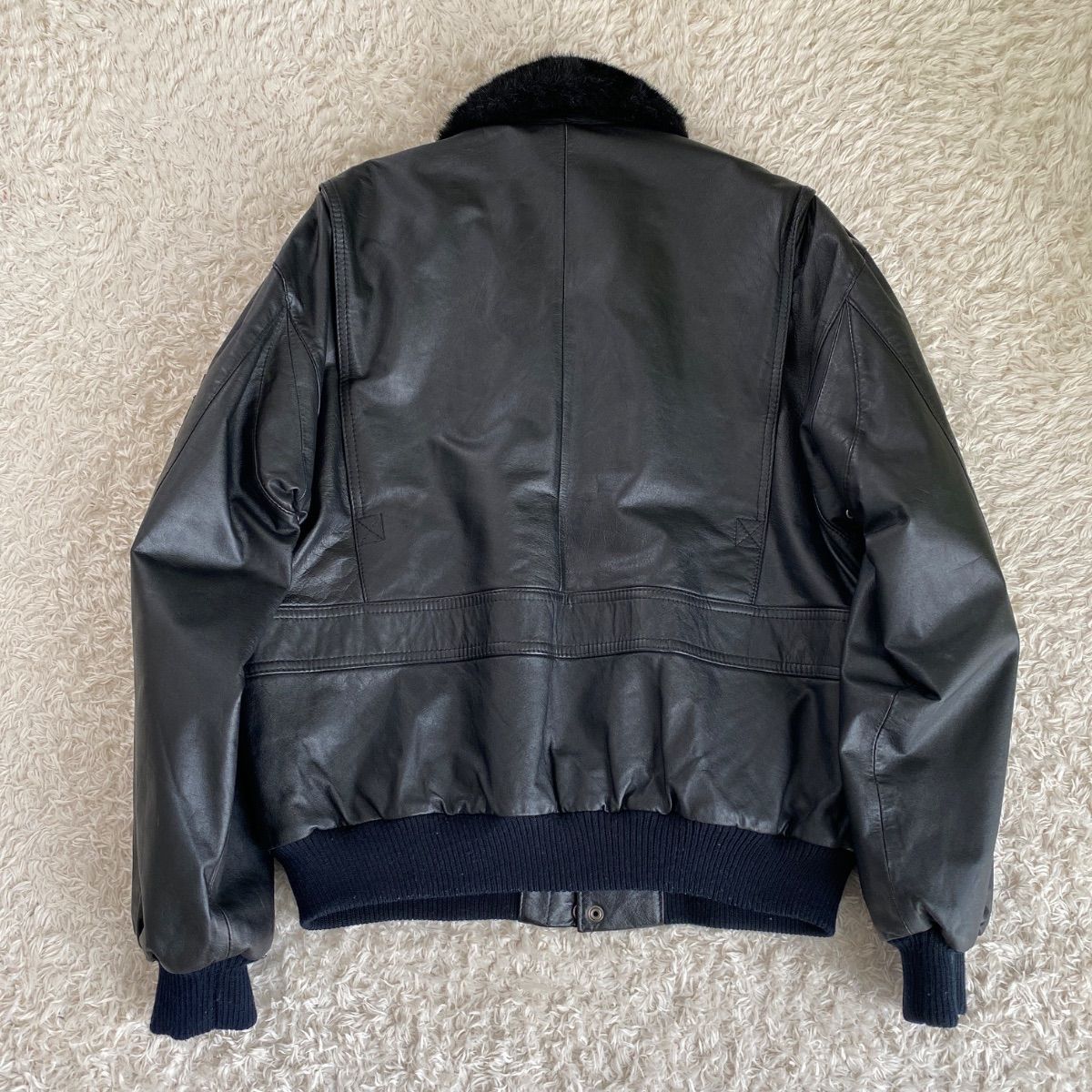 G-1 A-2 フライトジャケット 牛革 襟ボア付き M vintage ヴィンテージ A-2 G-1 ボア襟 2WAY 本革 牛革 レザー フライト