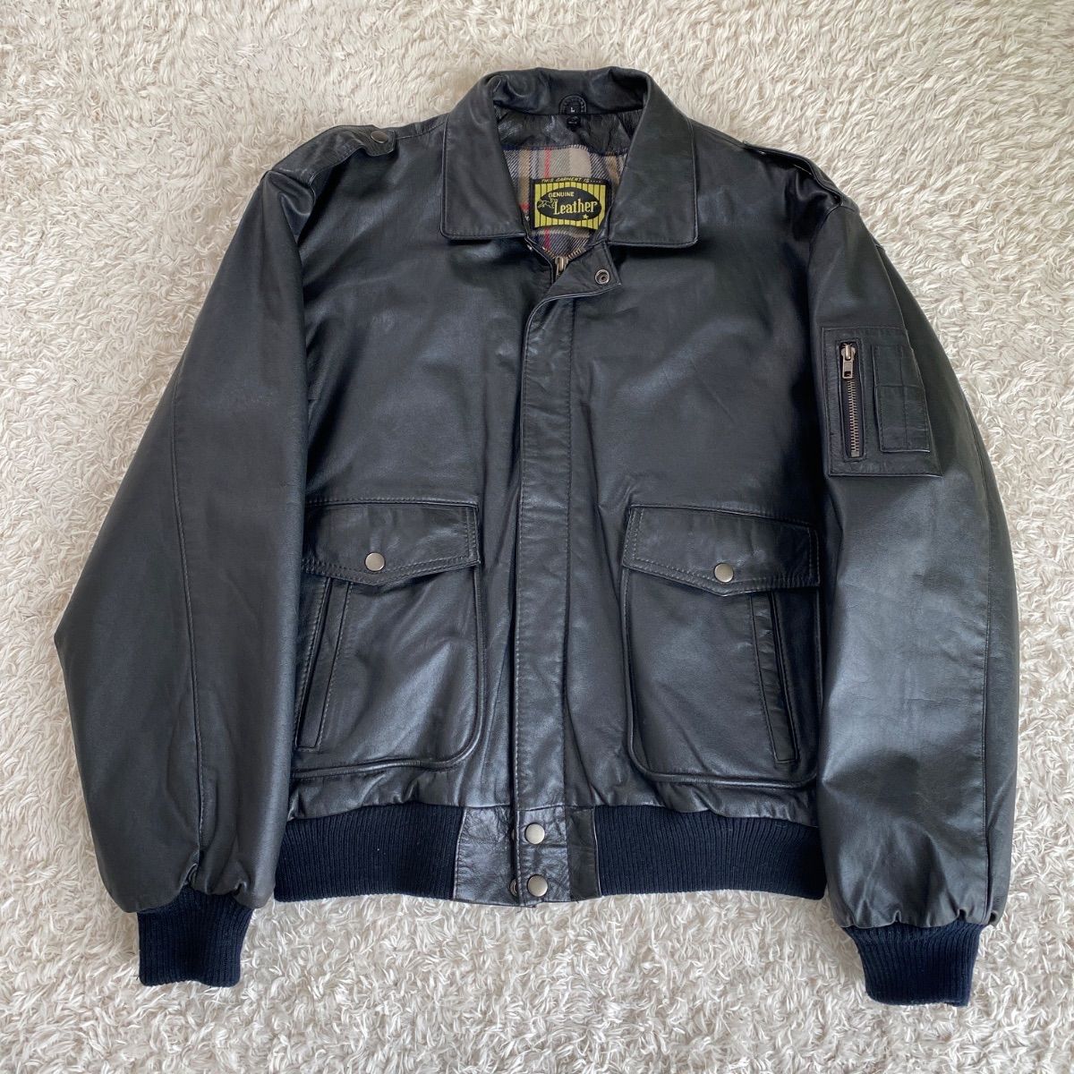 vintage ヴィンテージ A-2 G-1 ボア襟 2WAY 本革 牛革 レザー フライト