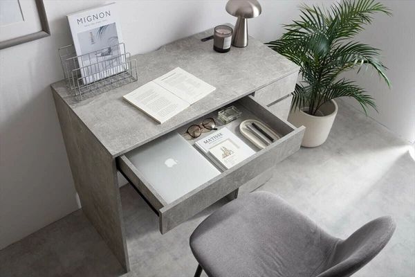 幅90cm 北欧風 引き出し付き コンパクトデスク USBポート-2口コンセント付き 韓国風 インテリア 机 MARWIL-DEMENAGEMENTS_CH