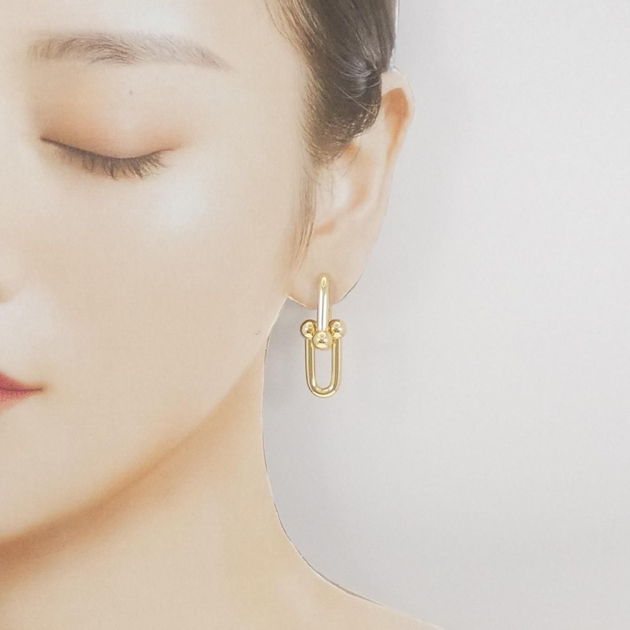 TIFFANY ティファニー ハードウェア ラージリンクピアス ゴールド 
