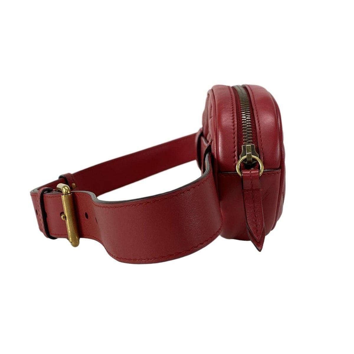 GUCCI グッチ ウエストポーチ GGマーモント 476434 レッド ハート レザー