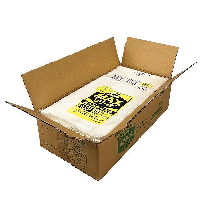 ジャパックス ゴミ袋 100L 半透明 厚み0.020mm 10枚 x 40冊 400枚 S-100 引張り強度に強いポリ袋