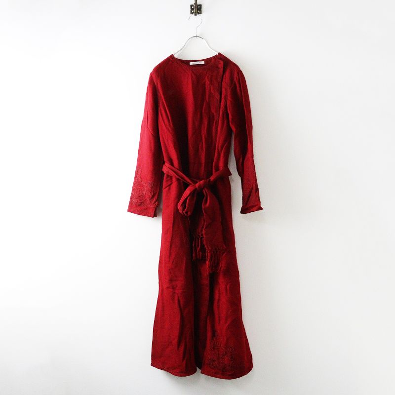 ハウスオブロータス　ワンピース　M HOUSE OF LOTUS ハウスオブロータス フラワー刺繍 ウールワイド