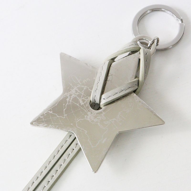 Dior グレー レザー キーホルダー Christian Dior クリスチャン ディオール DIOR キーリング レザー