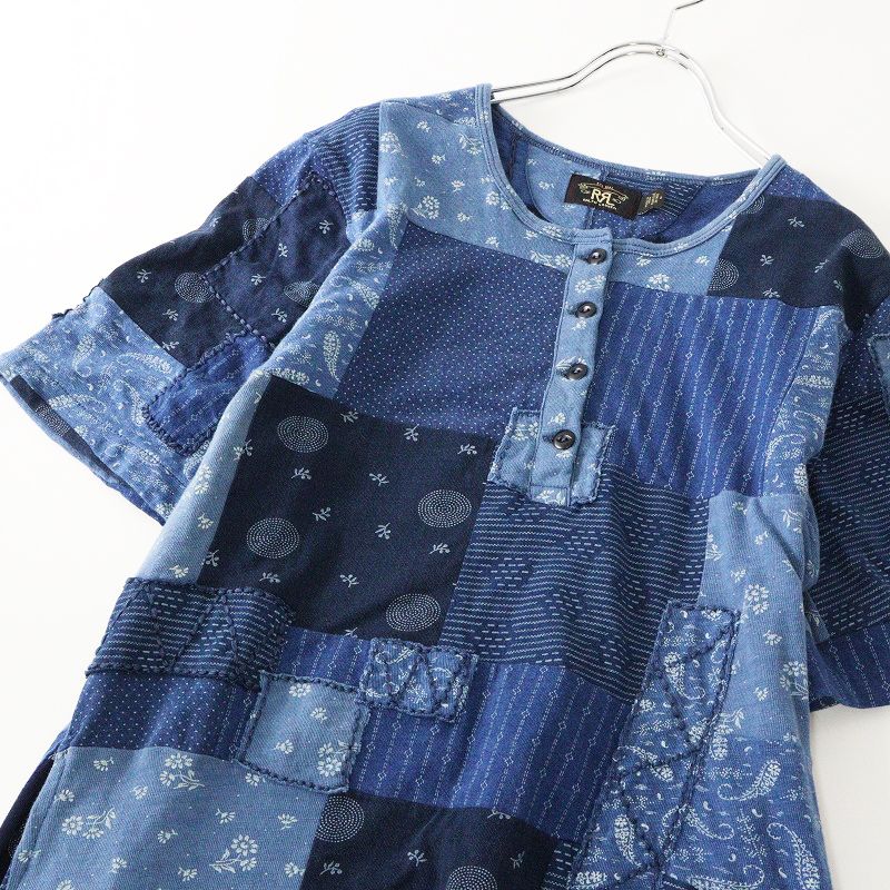  RRL ダブルアールエル ポロ ラルフローレン インディゴ パッチワークワンピース 2 ネイビー┃フラワー 花柄 ペイズリー その他 その他