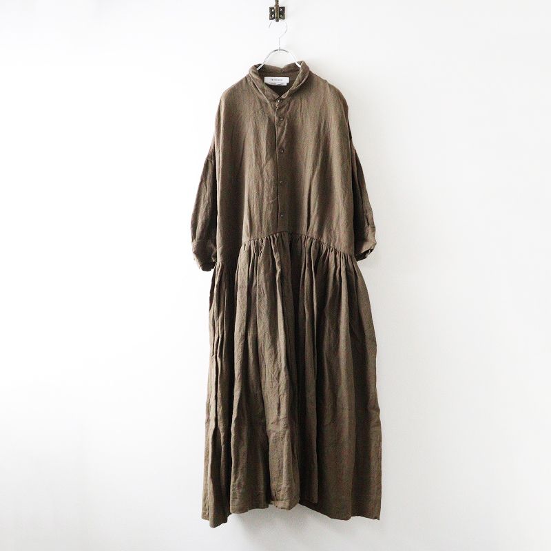 ヴェリテクール veritecoeur SP-1 切替ギャザーワンピース F｜ブラウン トップス ギャザー プルオーバー 2400014638073