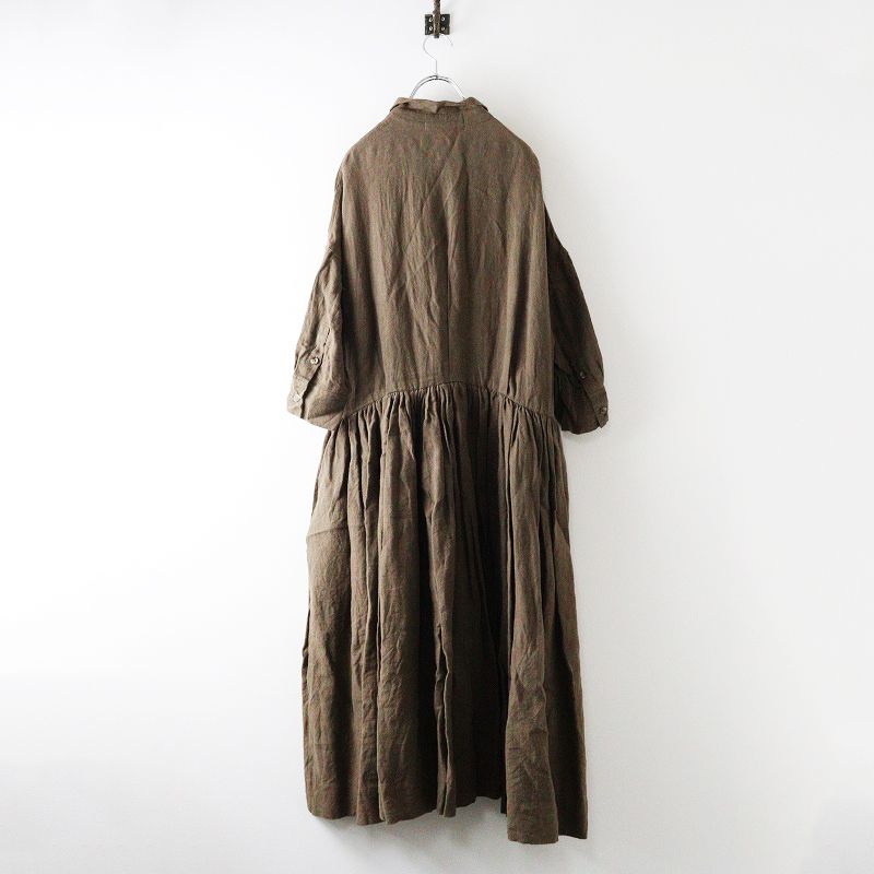 ヴェリテクール veritecoeur SP-1 切替ギャザーワンピース F｜ブラウン トップス ギャザー プルオーバー
