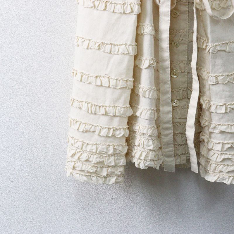 ピンクハウス PINK HOUSE モチーフ付き ピコフリルローンブラウス