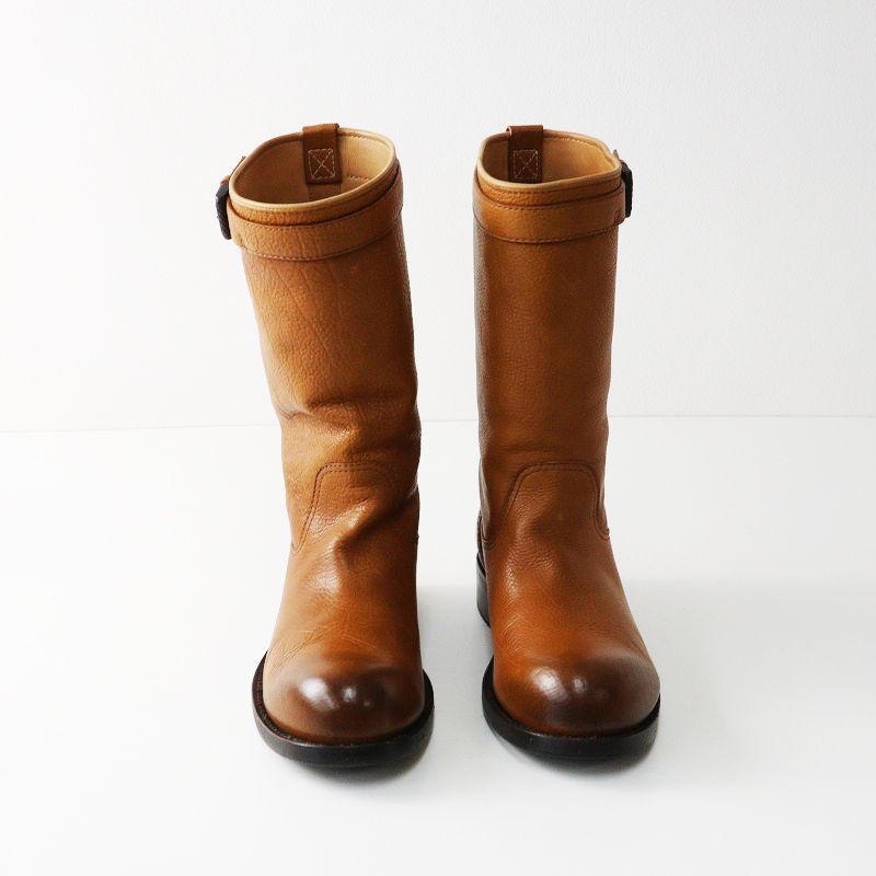 ボッテガヴェネタ BOTTEGA VENETA レザーエンジニアブーツ 37.5 ブラウン 24.5cm シューズ 2400014624045