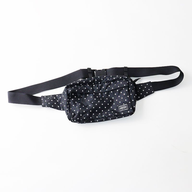 ヘッドポーター HEAD PORTER BLACKBEAUTY ステラ柄 ウエストバッグ ブラック 星 スター ナイロン ポーチ 2400014630763