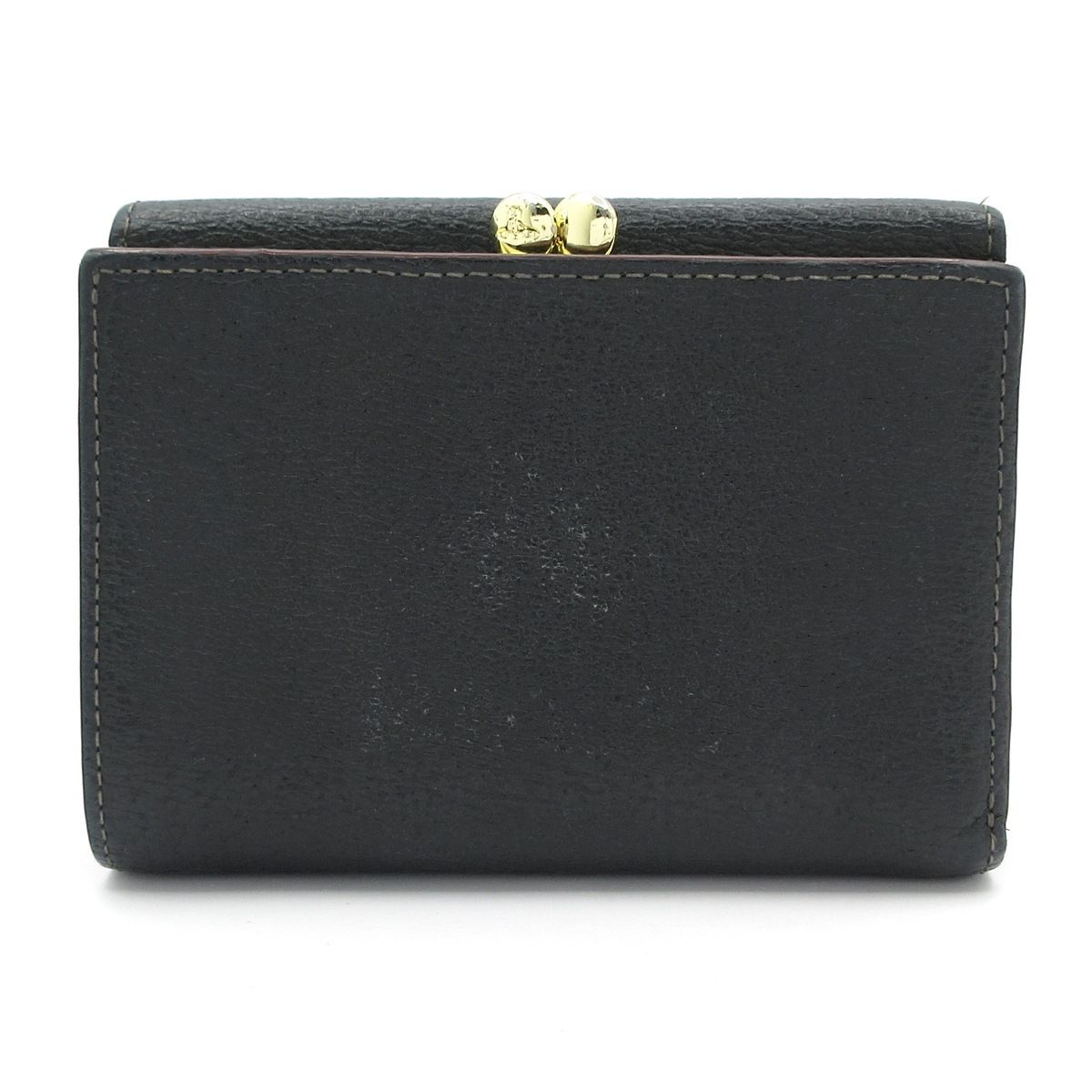 VivienneWestwood ヴィヴィアンウエストウッド 3つ折り財布 エグゼクティブ 859172 黒 オーブ がま口 レザー