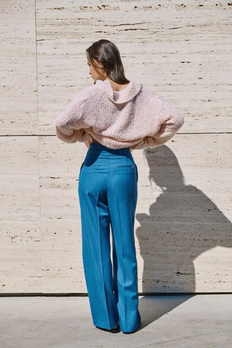 YURIYIM ウエスト斜めボーダー アシメントリー パンツ L