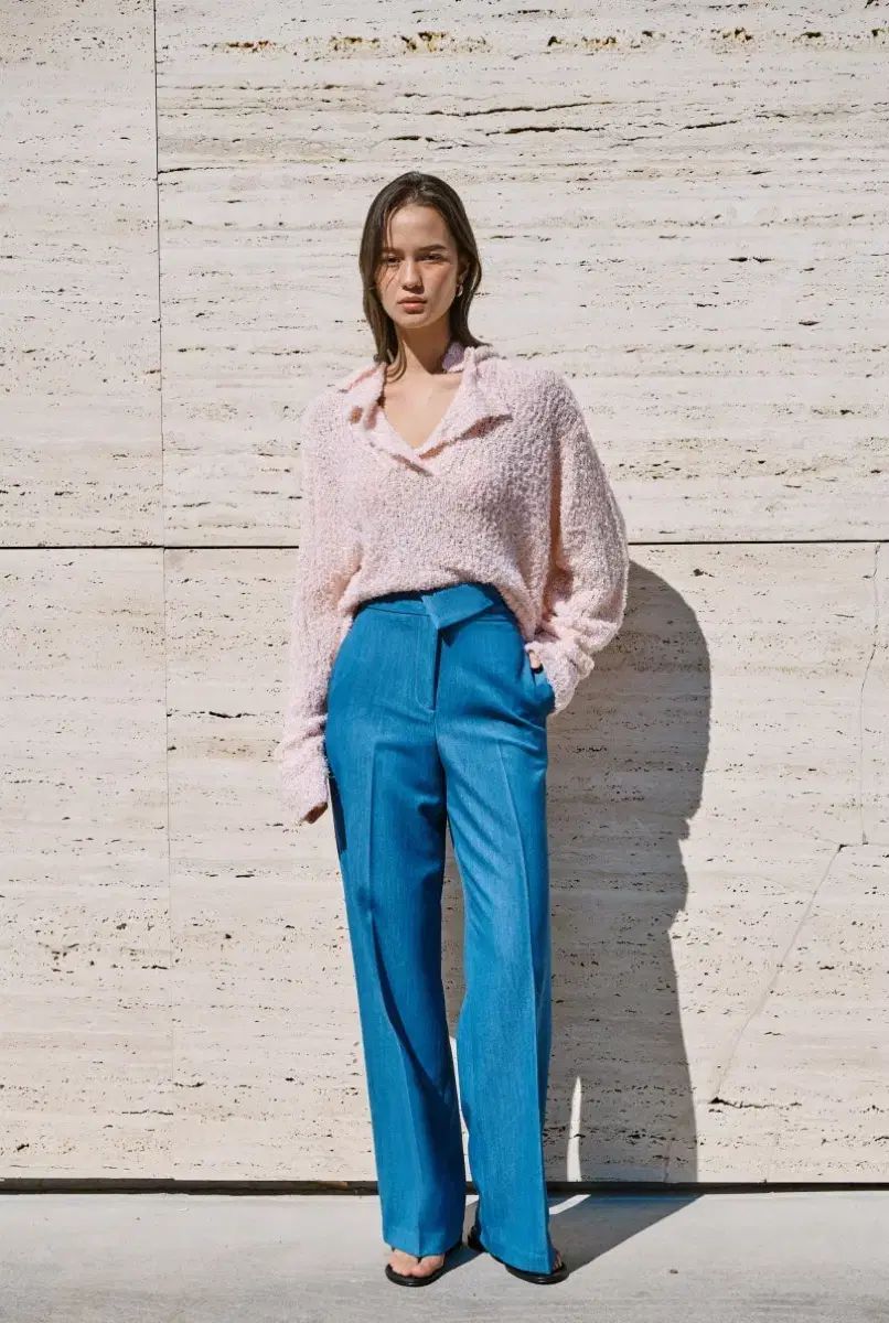 YURIYIM ウエスト斜めボーダー アシメントリー パンツ L