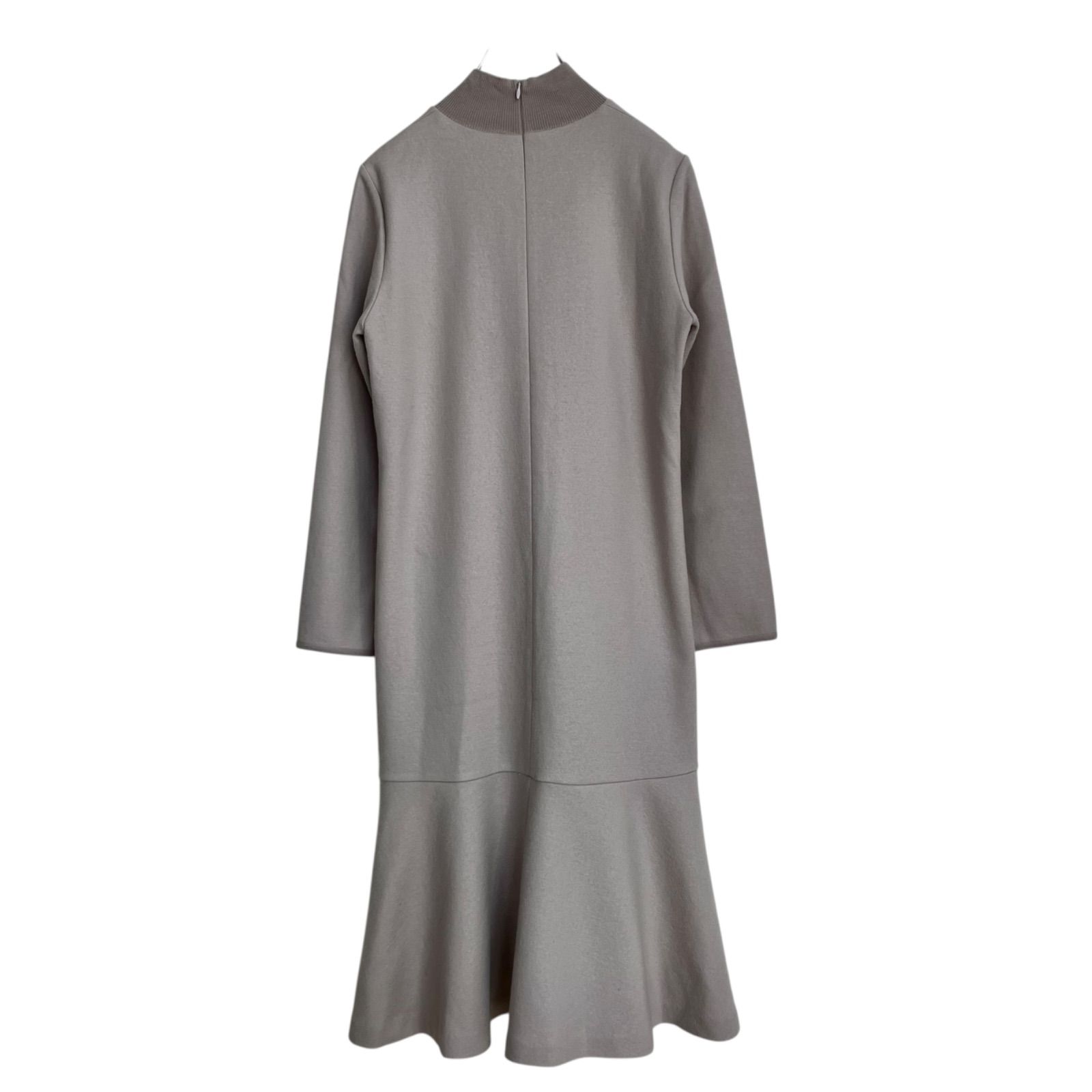 ANAYI ウールジャージーヘムフ ワンピース 38 ピンクベージュ アナイ 長袖 ロングワンピース 102327-14-67