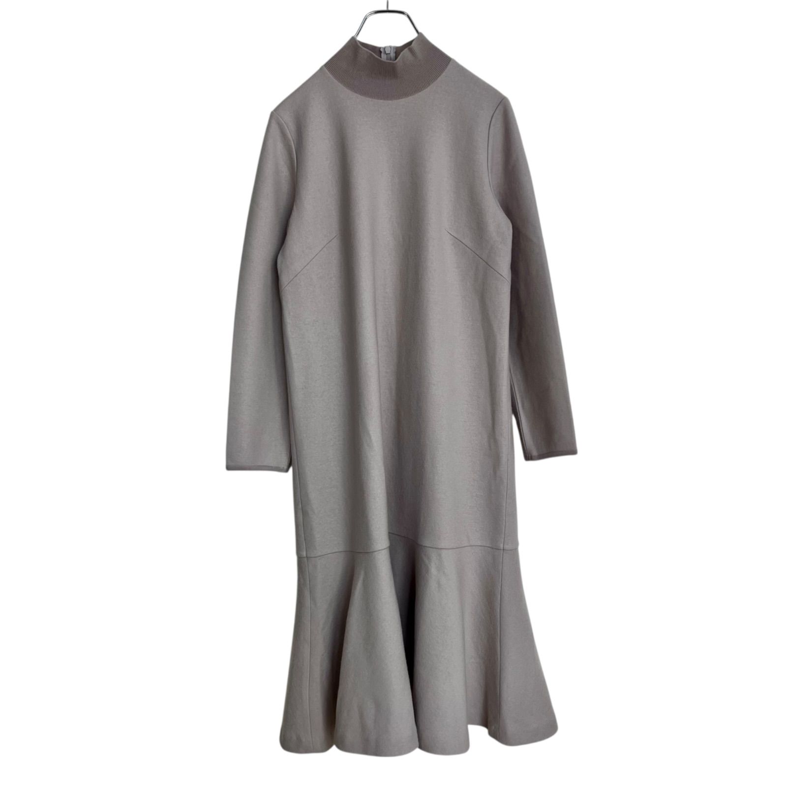 ANAYI ウールジャージーヘムフ ワンピース 38 ピンクベージュ アナイ 長袖 ロングワンピース 102327-14-67