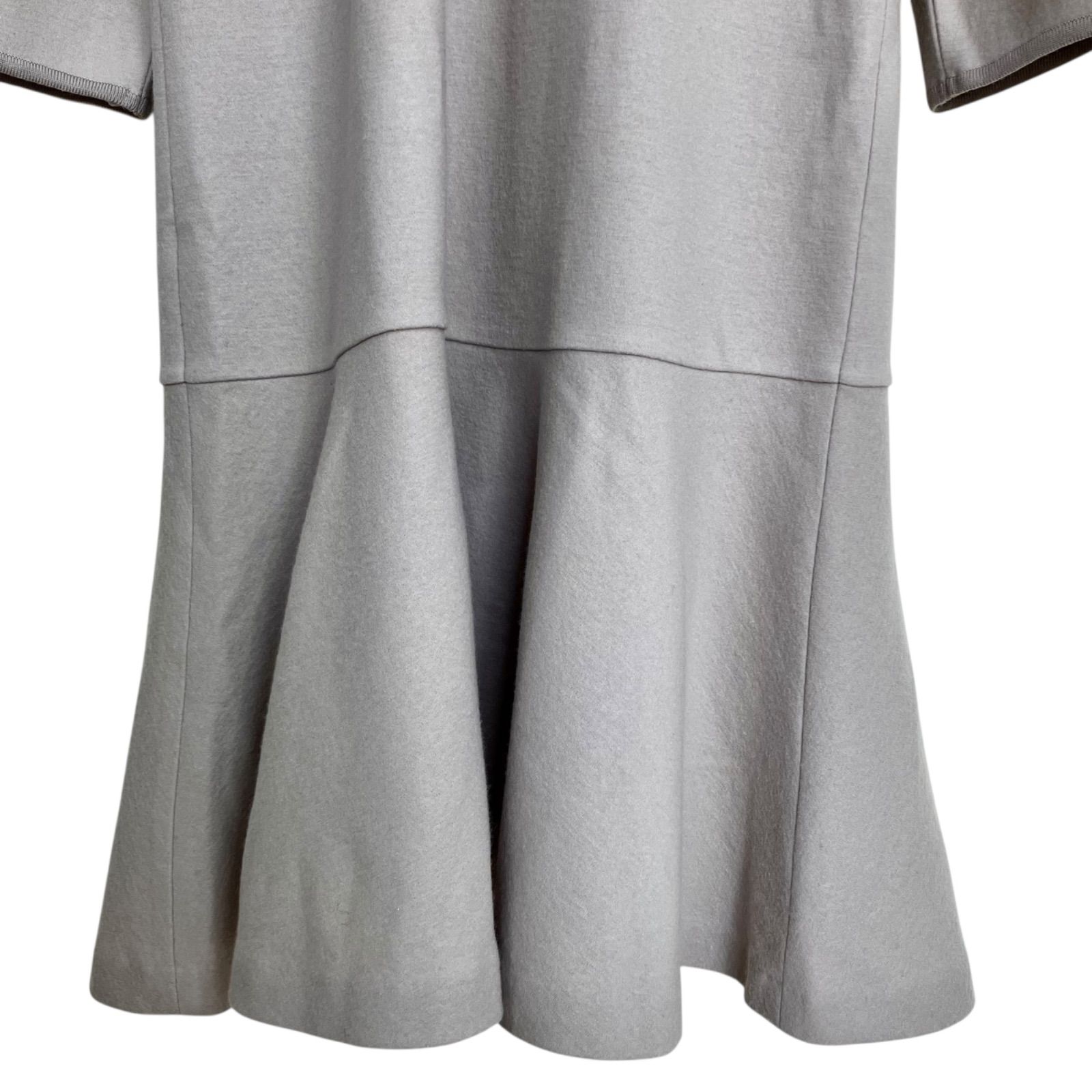 ANAYI ウールジャージーヘムフレア ワンピース 38 ピンクベージュ