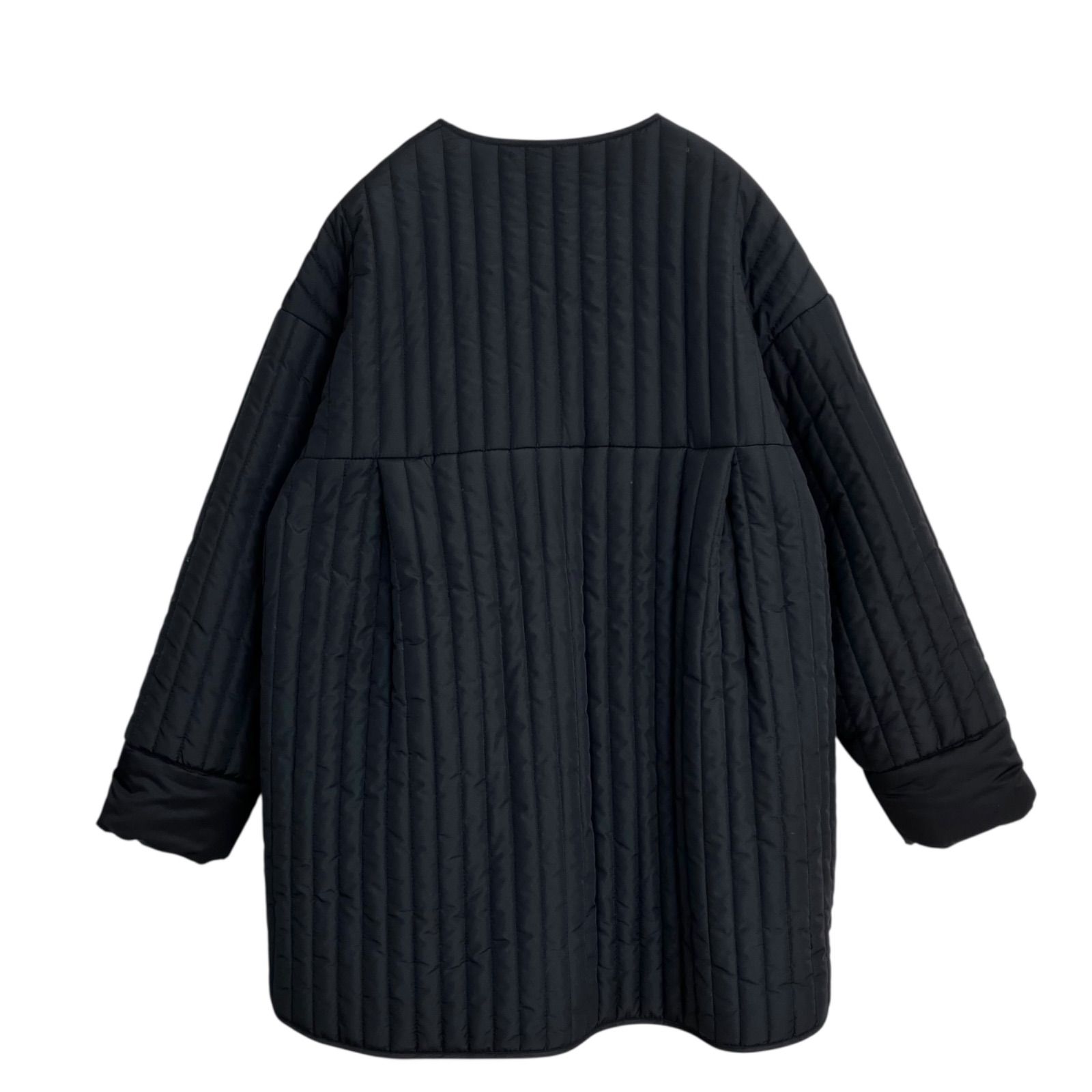 BEARDSLEY キルトリバーシブルコート F ブラック 黒 ビアズリー オーバーサイズ キルティング ノー ジャンパー ブルゾン 2WAY BEZ1002608A0006